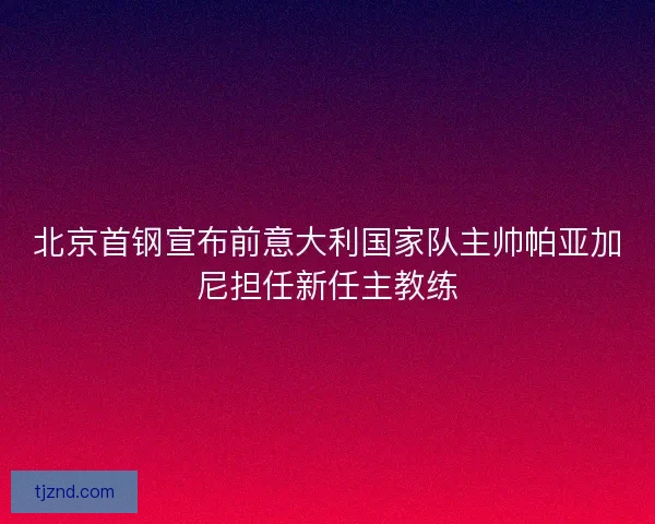 北京首钢宣布前意大利国家队主帅帕亚加尼担任新任主教练 北京首钢宣布前意大利国家队主帅帕亚加尼担任新任主教练