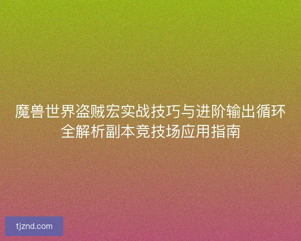 魔兽世界盗贼宏实战技巧与进阶输出循环全解析副本竞技场应用指南 魔兽世界盗贼宏实战技巧与进阶输出循环全解析副本竞技场应用指南